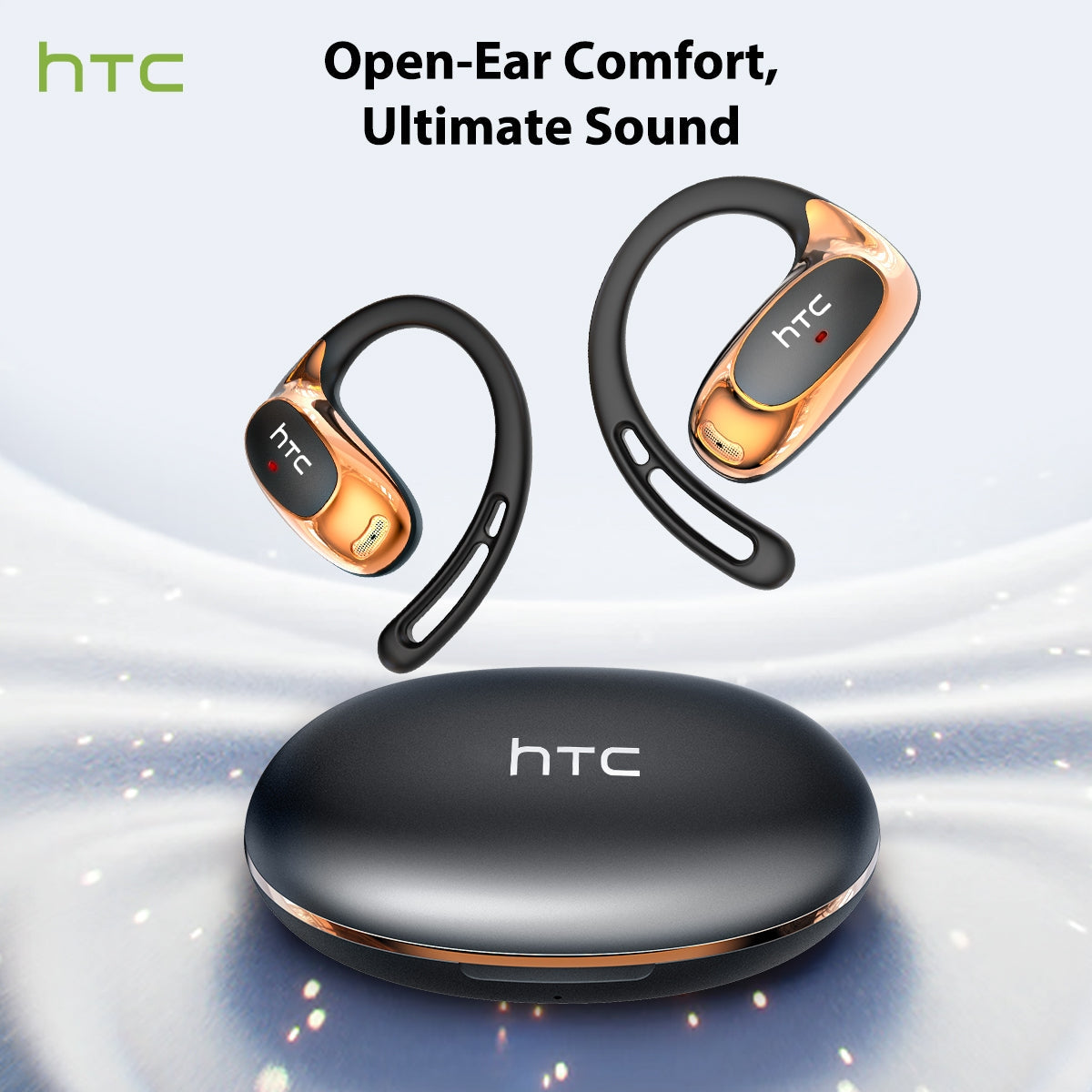 HTC NE35 – Écouteurs Bluetooth 6.0 Open-Ear avec Traduction IA en Temps Réel