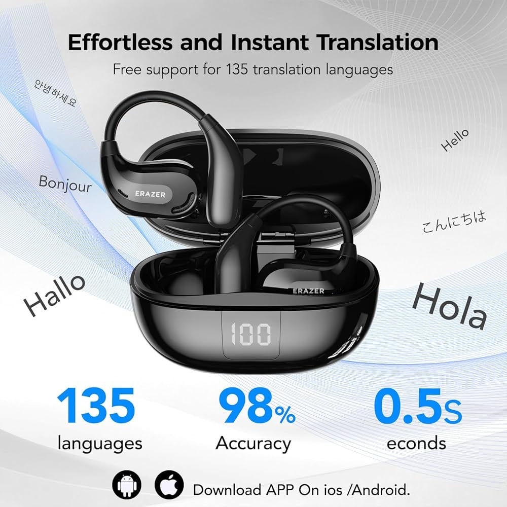 Lenovo ERAZER XT66 PRO – Écouteurs Bluetooth 5.4 avec Traduction IA Instantanée et Écran LED