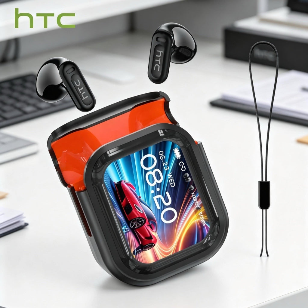 HTC NE20 – Écouteurs Gaming Bluetooth 6.0 avec Écran LCD Tactile & IA Intégrée