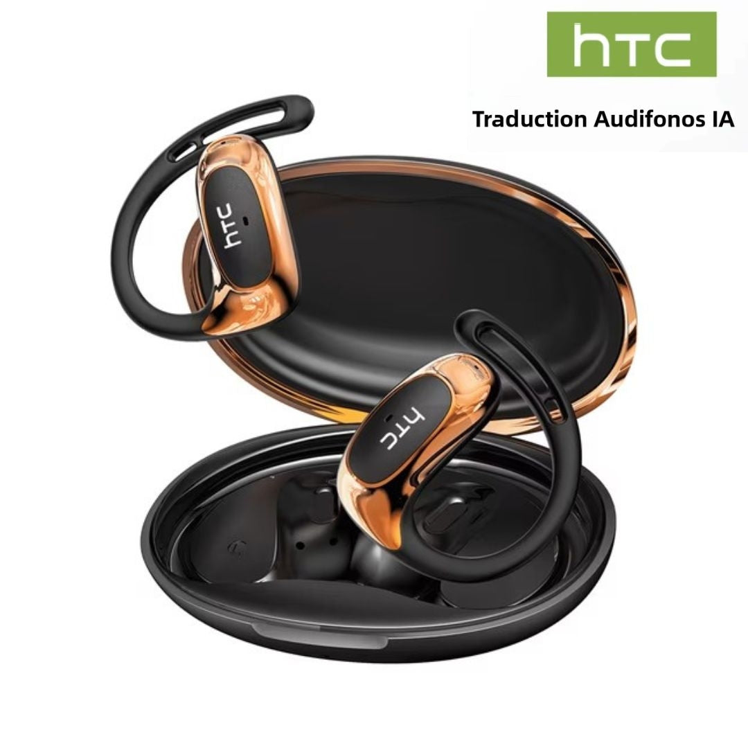 HTC NE35 – Écouteurs Bluetooth 6.0 Open-Ear avec Traduction IA en Temps Réel