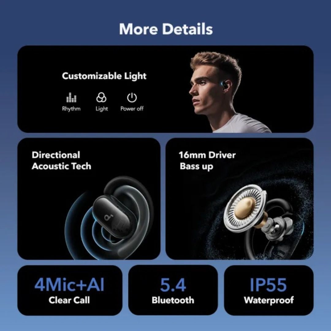 ANKER Soundcore V20i – Écouteurs Bluetooth 5.4 avec 4 Micros IA Et  36H d’Autonomie