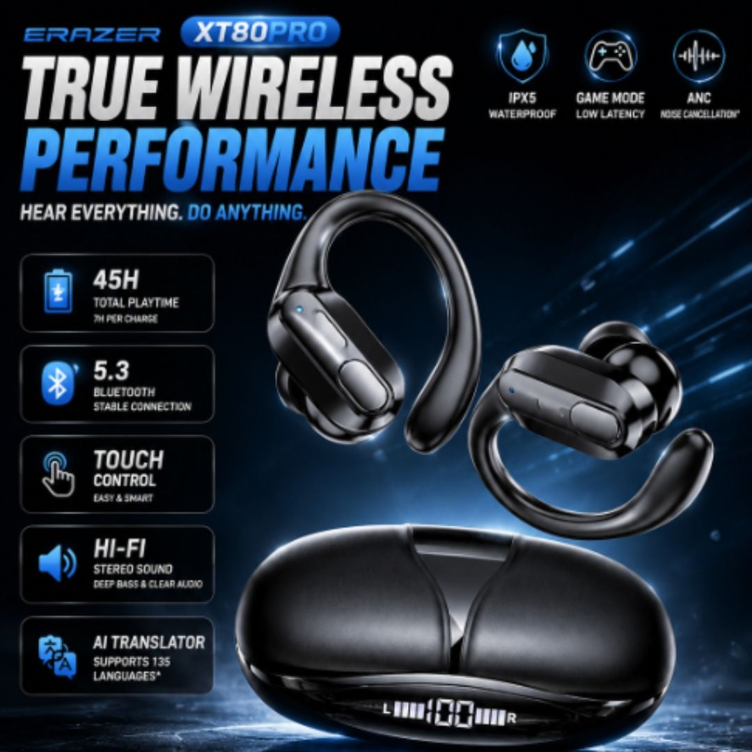 Lenovo ERAZER XT80 Pro – Écouteurs Bluetooth 6.0 avec ANC & Traduction IA