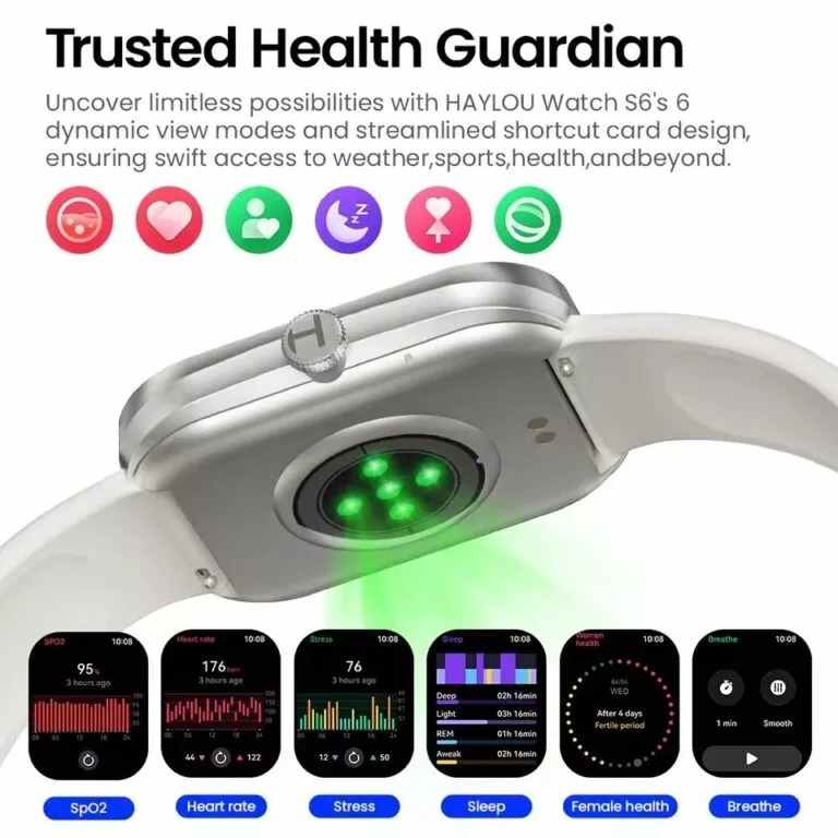 Xiaomi HAYLOU Watch S6 – Smart Watch Bluetooth 5.3 , Écran HD 2.01"  ,  Appels Bluetooth