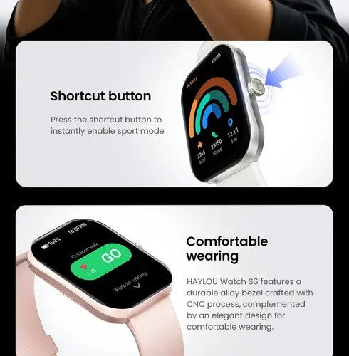 Xiaomi HAYLOU Watch S6 – Smart Watch Bluetooth 5.3 , Écran HD 2.01"  ,  Appels Bluetooth