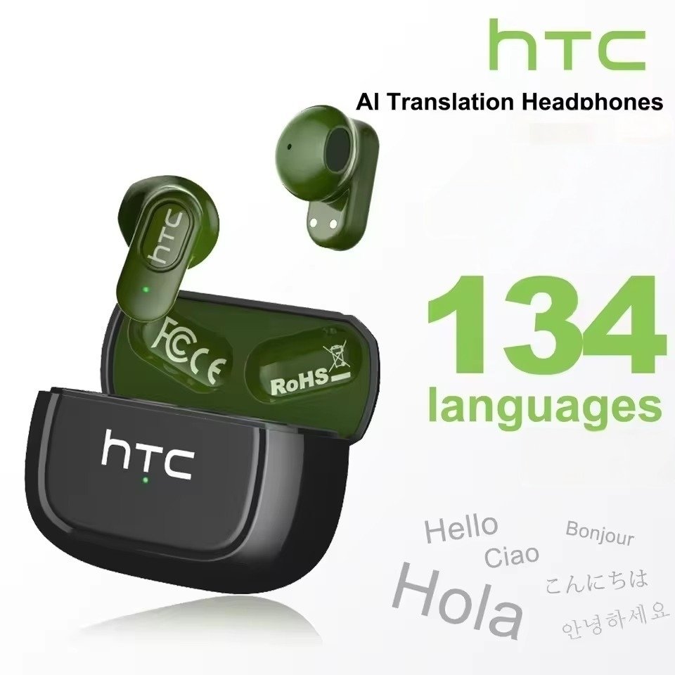 HTC NE51 – Écouteurs Bluetooth 6.0 avec Traduction IA 135+ Langues