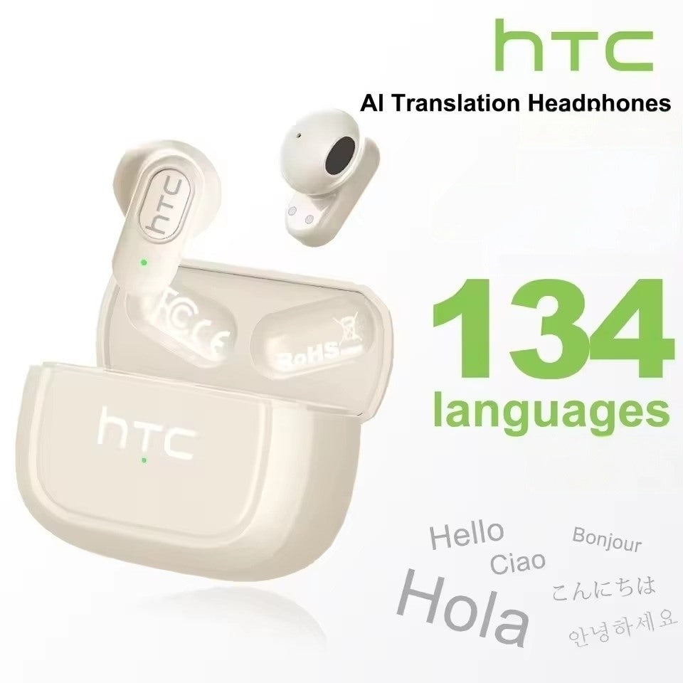 HTC NE51 – Écouteurs Bluetooth 6.0 avec Traduction IA 135+ Langues