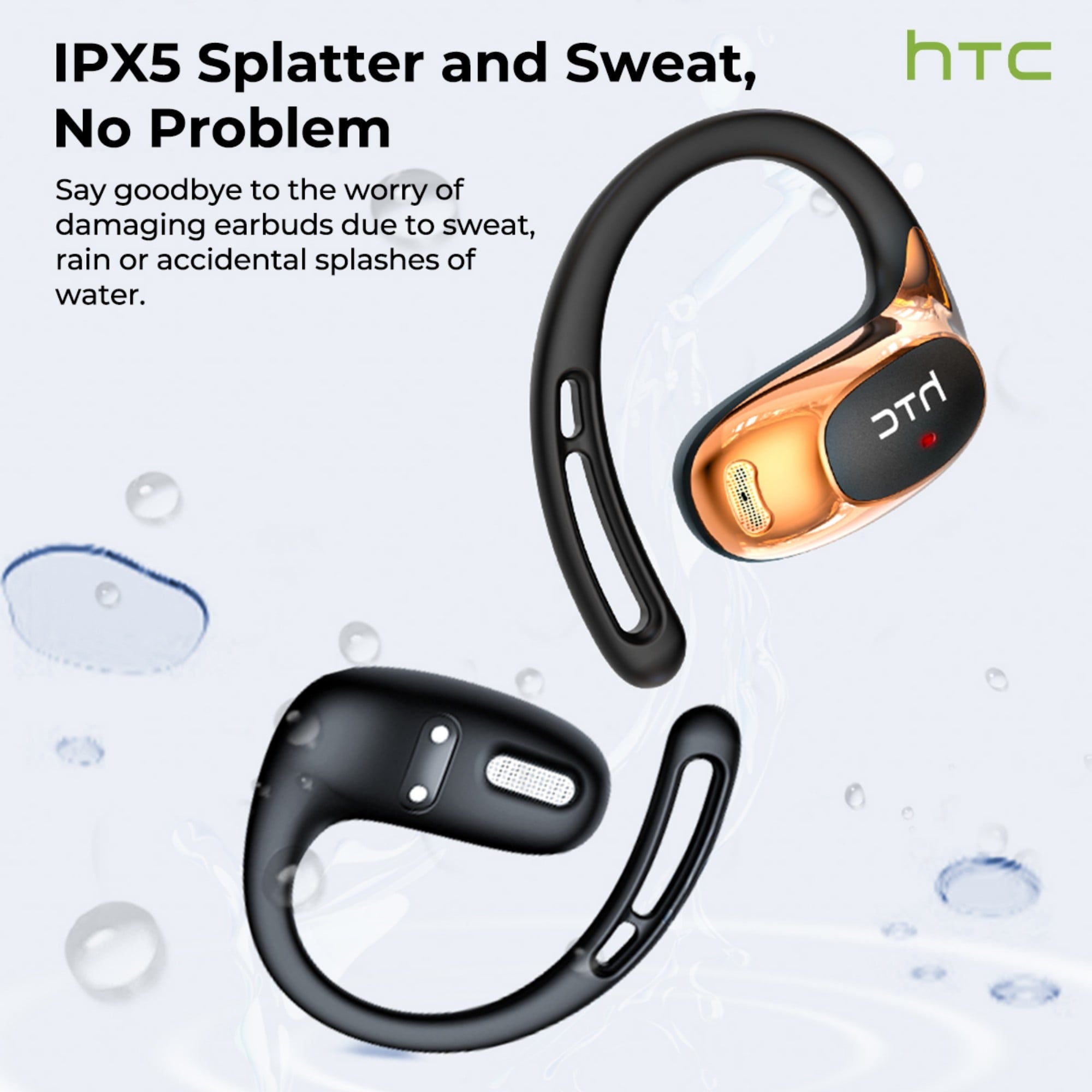 HTC NE35 – Écouteurs Bluetooth 6.0 Open-Ear avec Traduction IA en Temps Réel