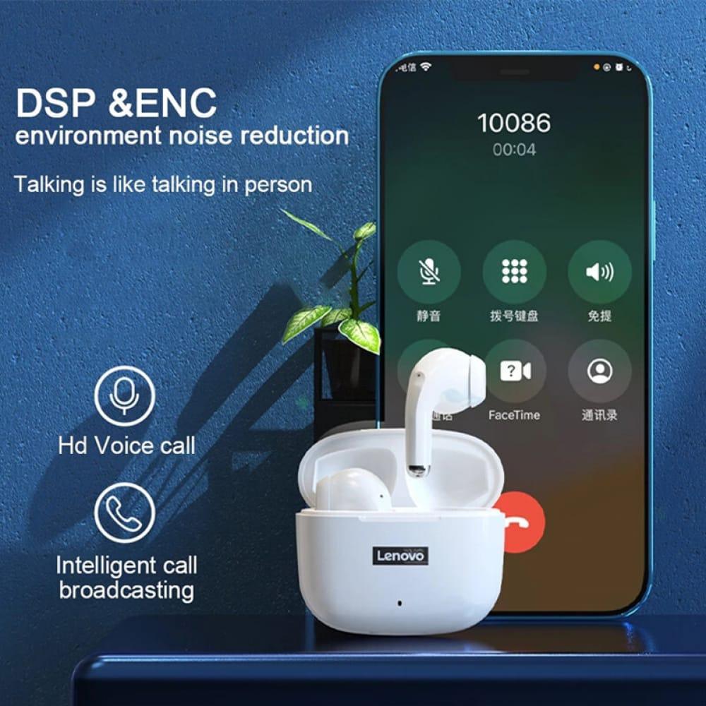 Lenovo LP40 Pro – Écouteurs Sans Fil Bluetooth 5.1 , Dual Micro , IPX5 , USB-C