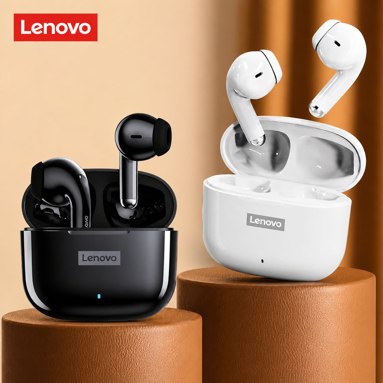 Lenovo LP40 Pro – Écouteurs Sans Fil Bluetooth 5.1 , Dual Micro , IPX5 , USB-C
