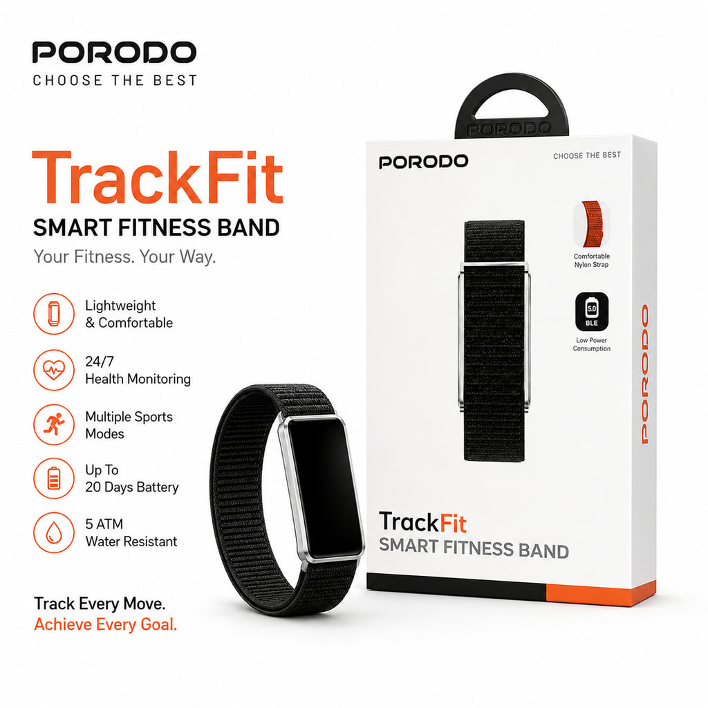 PORODO TrackFit – Bracelet Connecté Bluetooth 5.4 , Appels Bluetooth , IP68 ,2 Bracelets