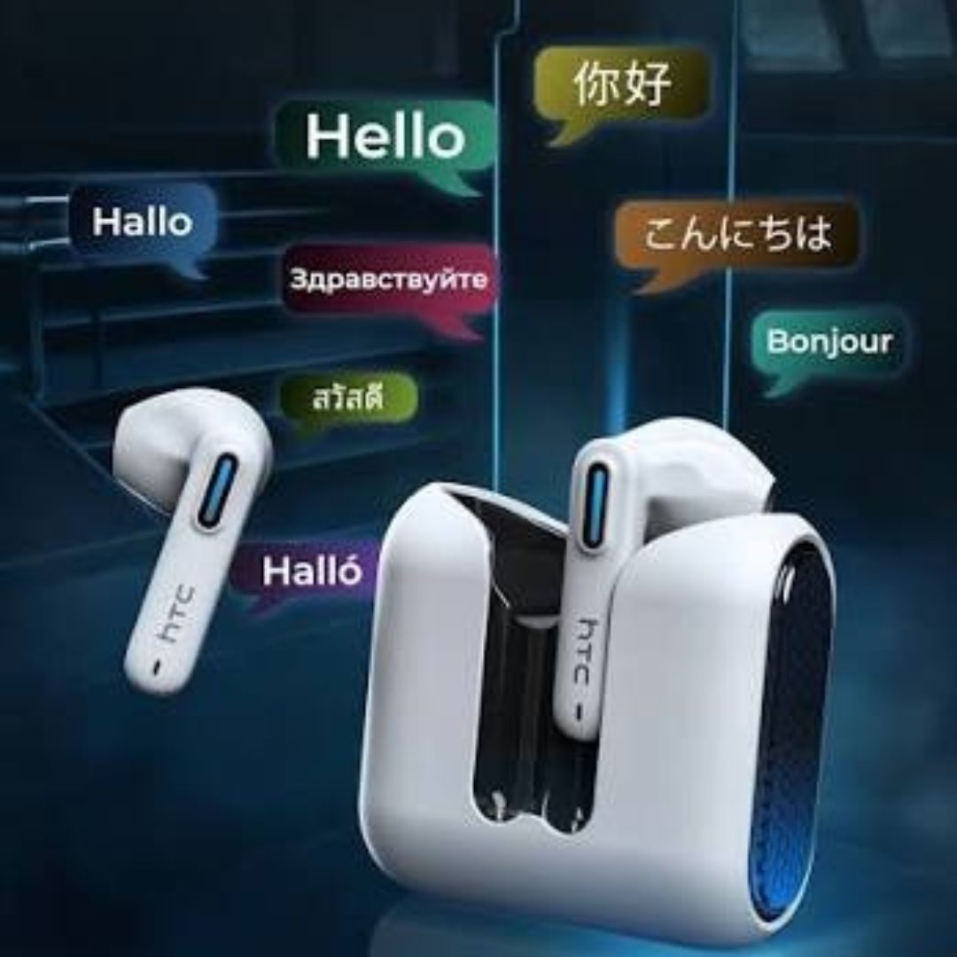HTC NE49 – Écouteurs Bluetooth 6.0 avec Traduction IA, ENC & Mode Gaming
