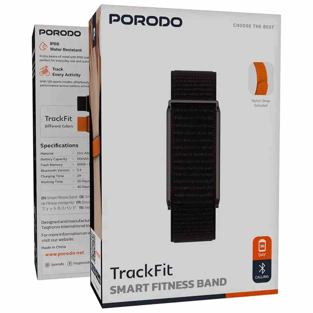 PORODO TrackFit – Bracelet Connecté Bluetooth 5.4 , Appels Bluetooth , IP68 ,2 Bracelets