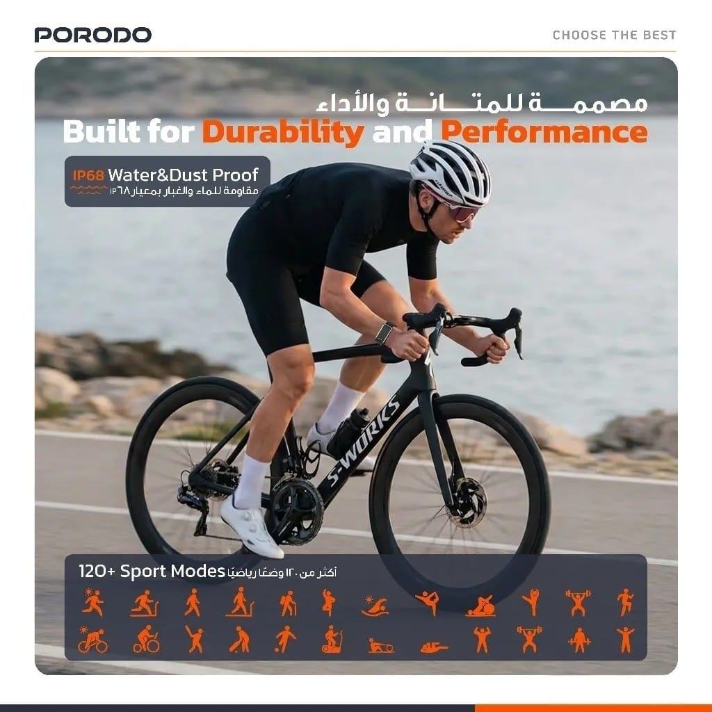 Porodo ActiveX – Bracelet Connecté + Écouteurs Bluetooth 6.0 Intégrés et Autonomie30 Jours