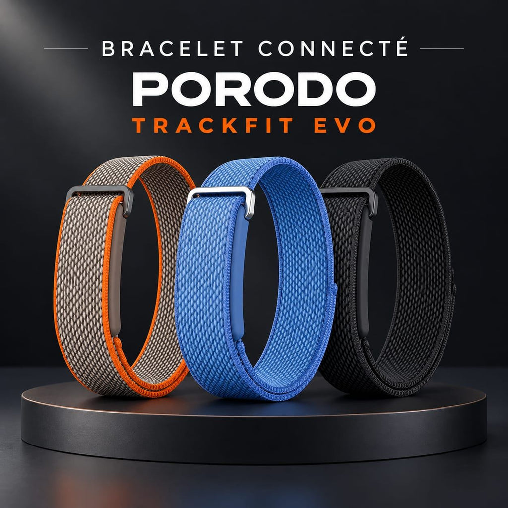 Porodo TrackFit Evo – Bracelet Connecté avec Suivi Santé & 8 Jours d'Autonomie