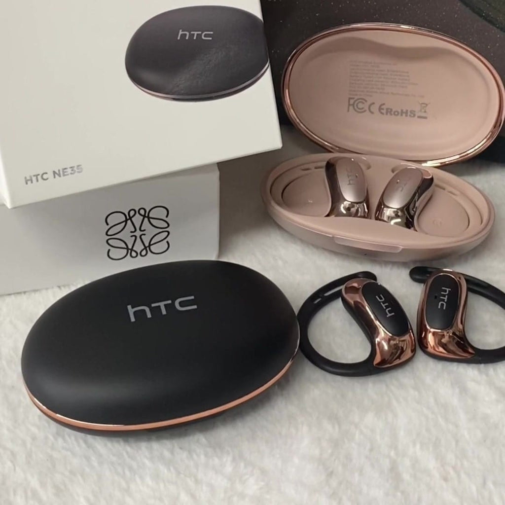 HTC NE35 – Écouteurs Bluetooth 6.0 Open-Ear avec Traduction IA en Temps Réel