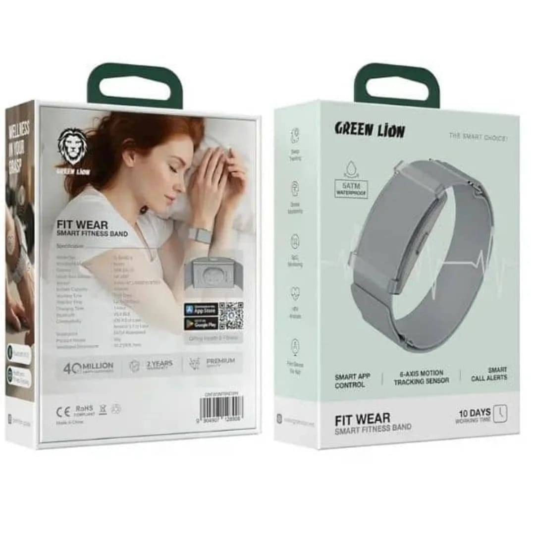 Green Lion Fit Wear – Bracelet Connecté Bluetooth 6.0 , Suivi Santé Complet , 5 ATM