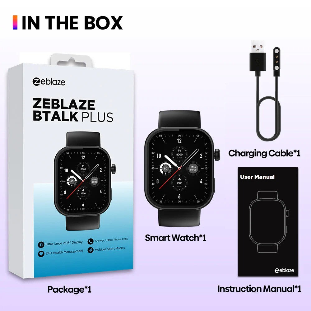 Zeblaze Btalk Plus – Montre Connectée avec Écran HD 2,03
