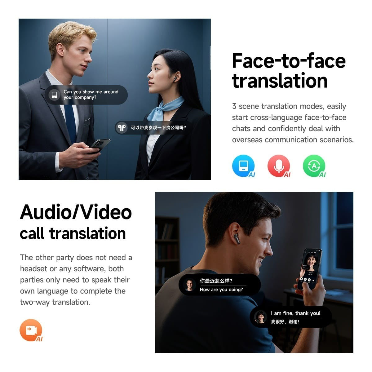 Hoco EQ27 (AI) – Écouteurs Bluetooth 5.4 avec ANC, ENC & Traduction IA