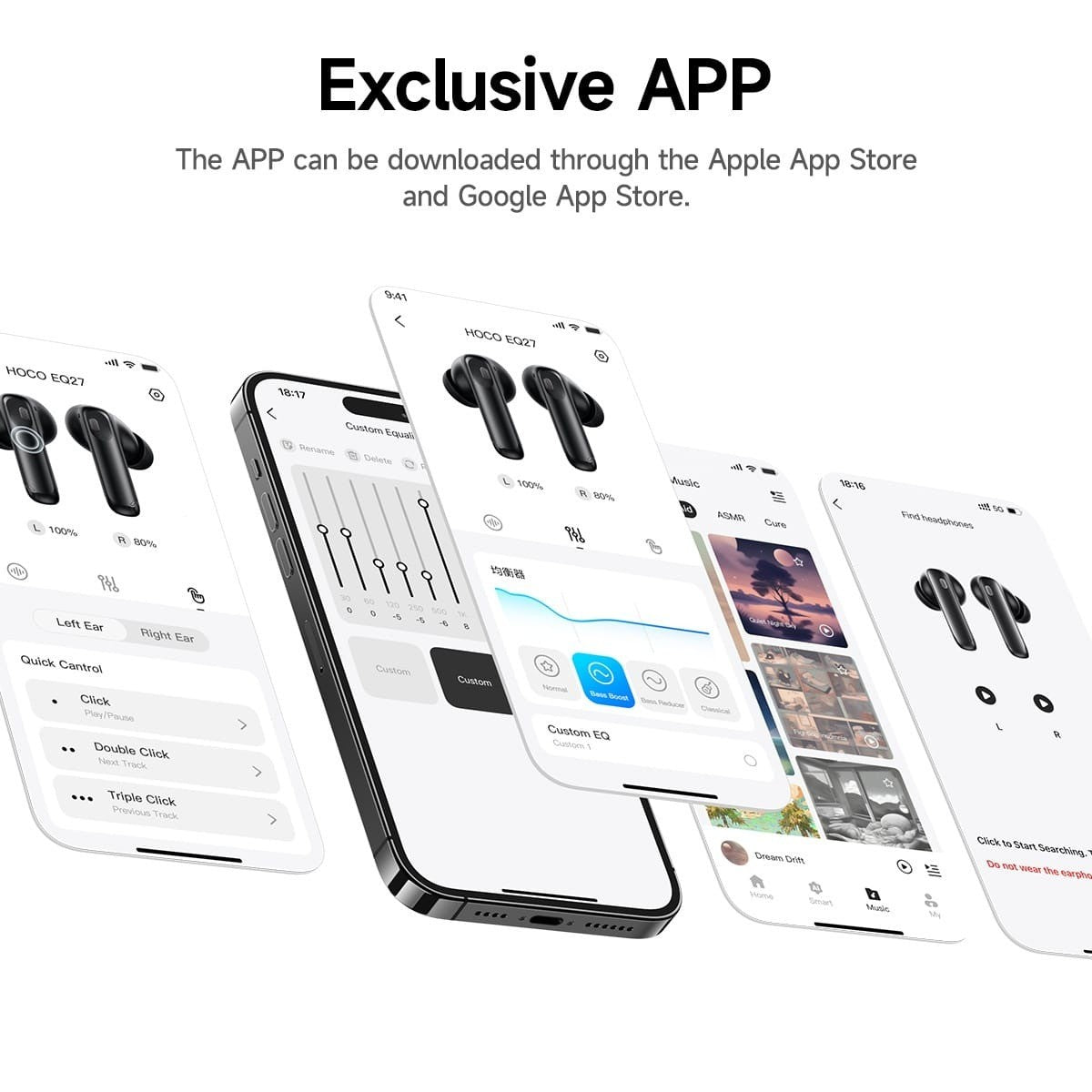 Hoco EQ27 (AI) – Écouteurs Bluetooth 5.4 avec ANC, ENC & Traduction IA