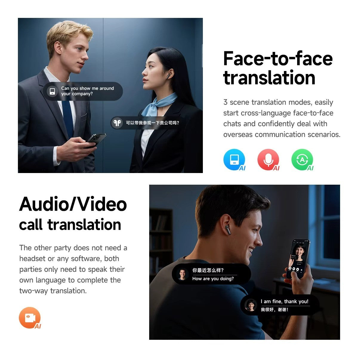 Hoco EQ27 (AI) – Écouteurs Bluetooth 5.4 avec ANC, ENC & Traduction IA