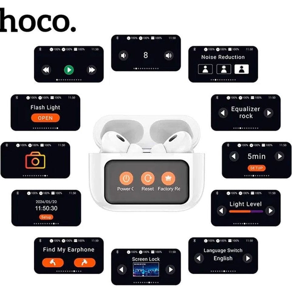 Hoco EW72 – Écouteurs Bluetooth 5.4 avec ANC avec  Écran Tactile LED
