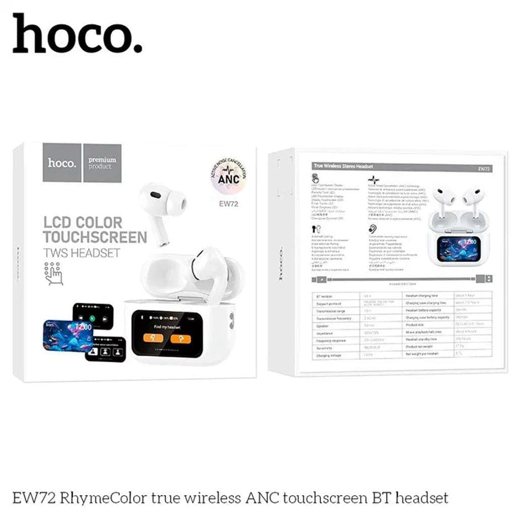 Hoco EW72 – Écouteurs Bluetooth 5.4 avec ANC avec  Écran Tactile LED