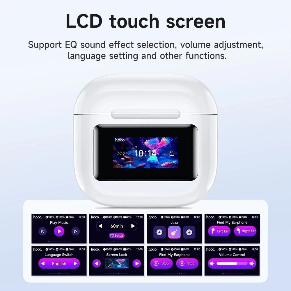 HOCO EW73  – Écouteurs Bluetooth 5.4 avec Écran Tactile Intelligent
