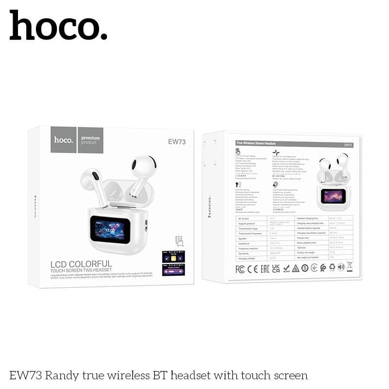 HOCO EW73  – Écouteurs Bluetooth 5.4 avec Écran Tactile Intelligent