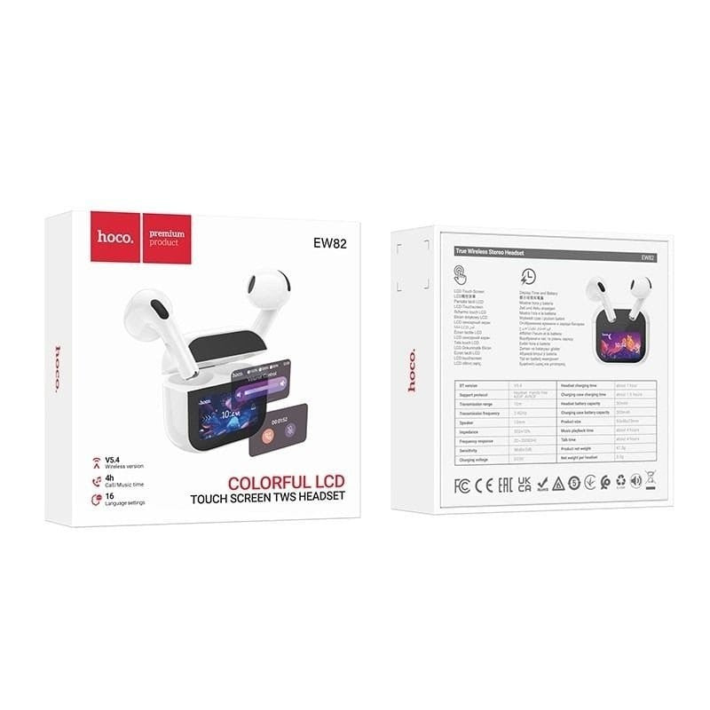 Hoco EW82 Sparkle – Écouteurs Bluetooth 5.4 avec Écran Tactile Intelligent