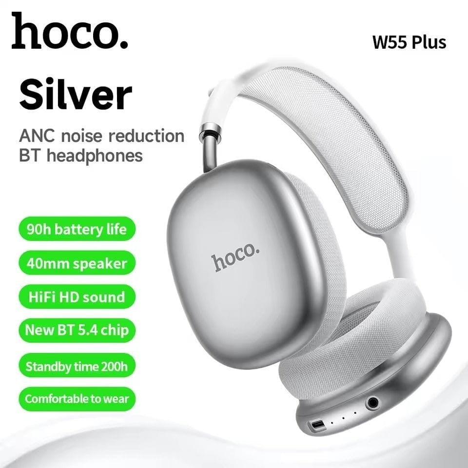 HOCO W55 Plus – Casque Bluetooth 5.4 avec ANC Autonomie jusqu'à 90 Heures