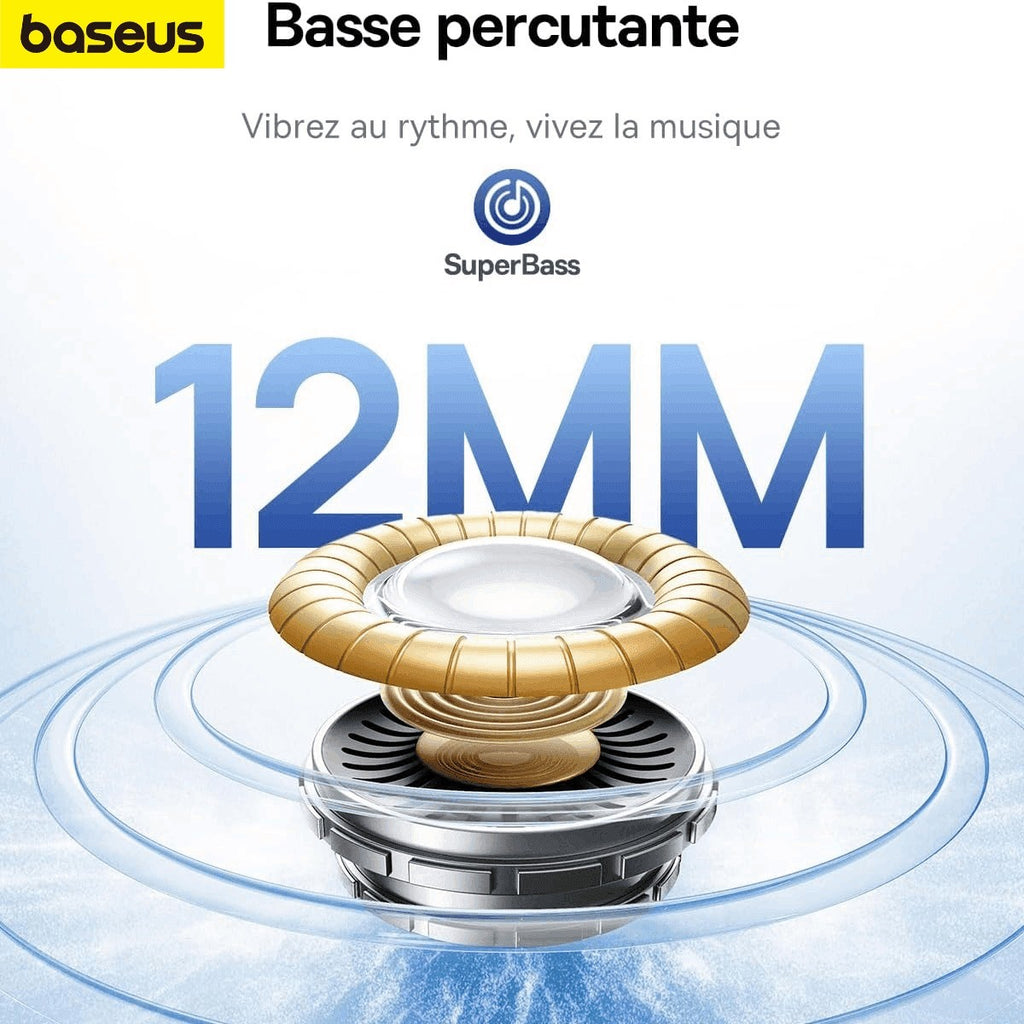 Baseus EP10 NC – Écouteurs Bluetooth 6.0 avec ANC & 4 Micros AI ENC
