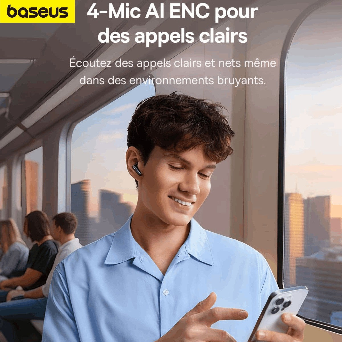 Baseus EP10 NC – Écouteurs Bluetooth 6.0 avec ANC & 4 Micros AI ENC