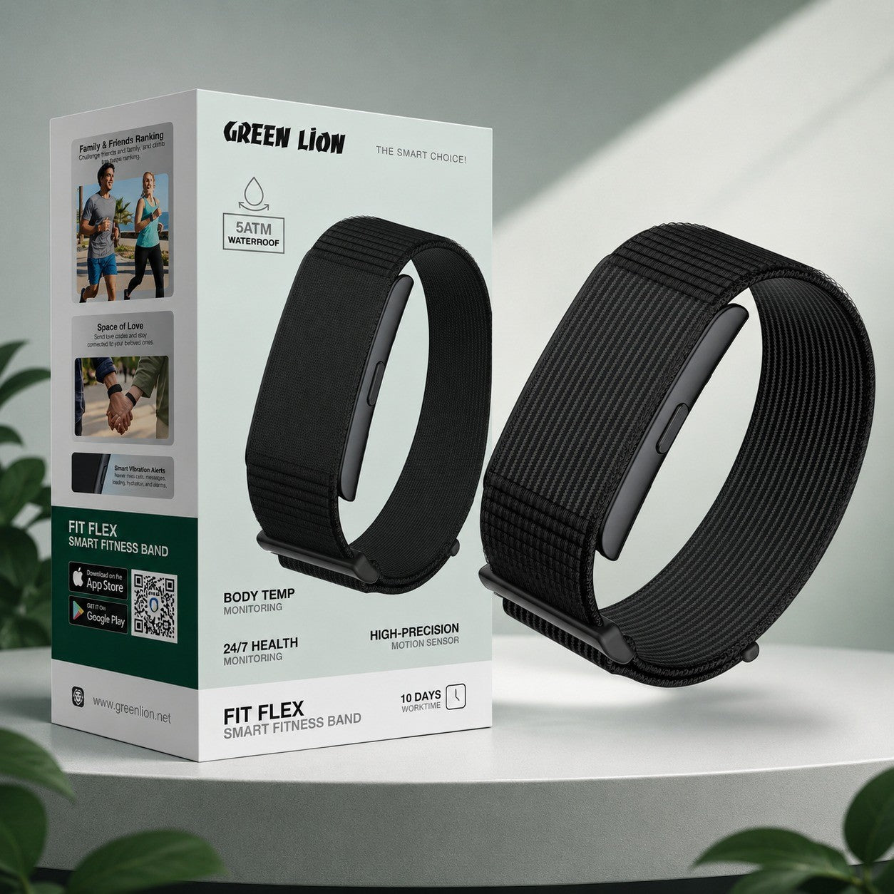 Green Lion Fit Flex – Bracelet Connecté Bluetooth 5.4 Et Autonomie 10 Jours