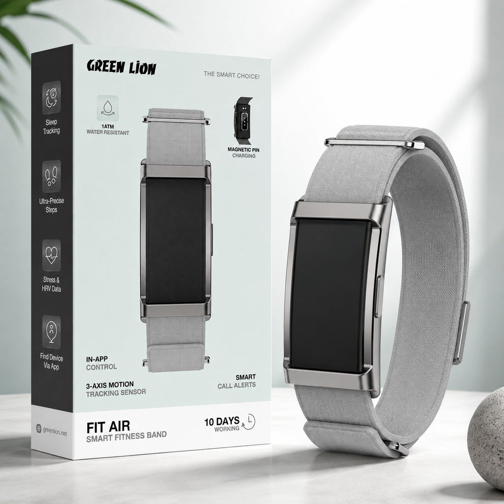 Green Lion Fit Air – Bracelet Connecté Bluetooth 5.4  Et Autonomie jusqu'à 10 Jours