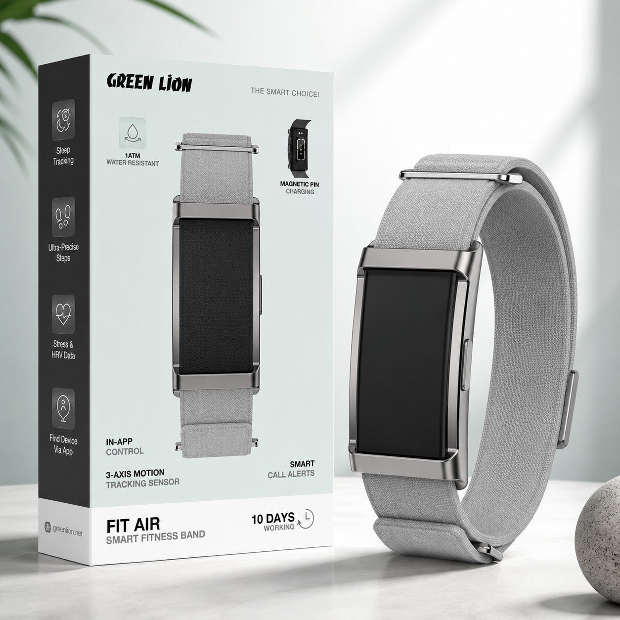 Green Lion Fit Air – Bracelet Connecté Bluetooth 5.4  Et Autonomie jusqu'à 10 Jours