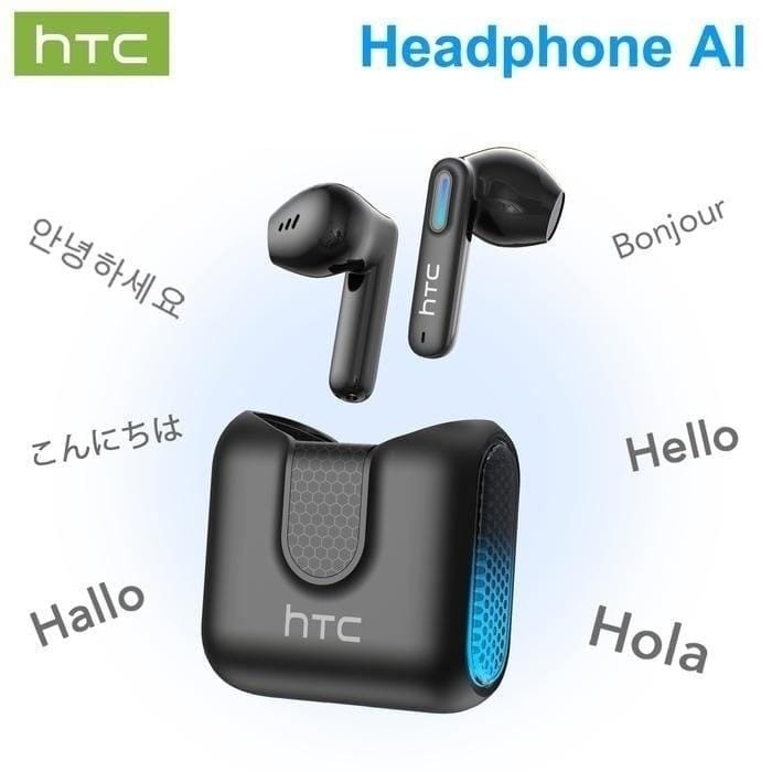 HTC NE49 – Écouteurs Bluetooth 6.0 avec Traduction IA, ENC & Mode Gaming