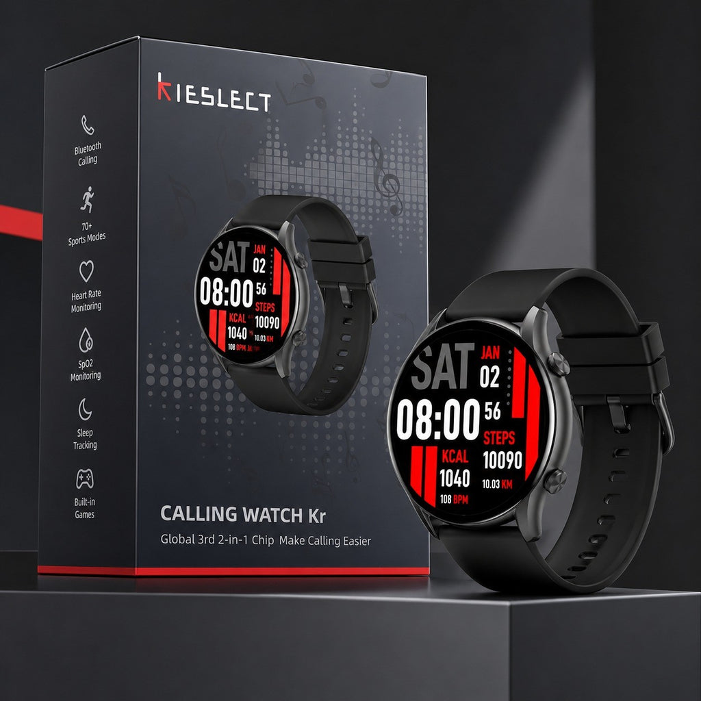 Kieslect KR – Smartwatch Semi-AMOLED 1,32″, Appels Bluetooth & 70 Modes Sportifs