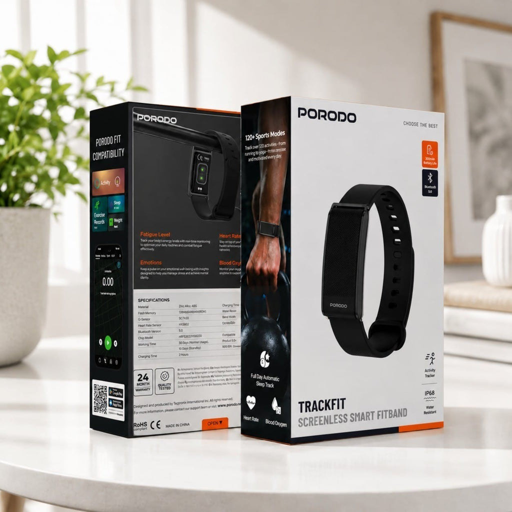 Porodo TrackFit – Bracelet Connecté Screenless Bluetooth 5.4