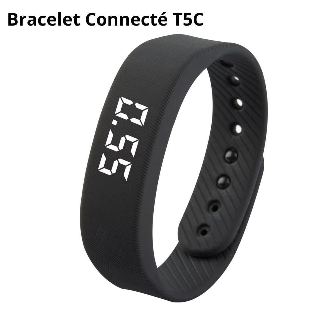 Bracelet Connecté T5C – Podomètre 3D G-Sensor avec Écran LED