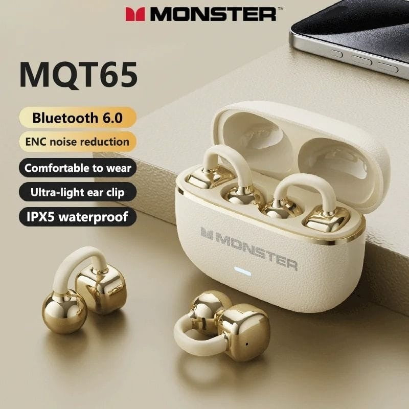Monster MQT65 – Écouteurs Bluetooth 6.0 avec ANC & ENC et  Autonomie jusqu'à 24 Hr