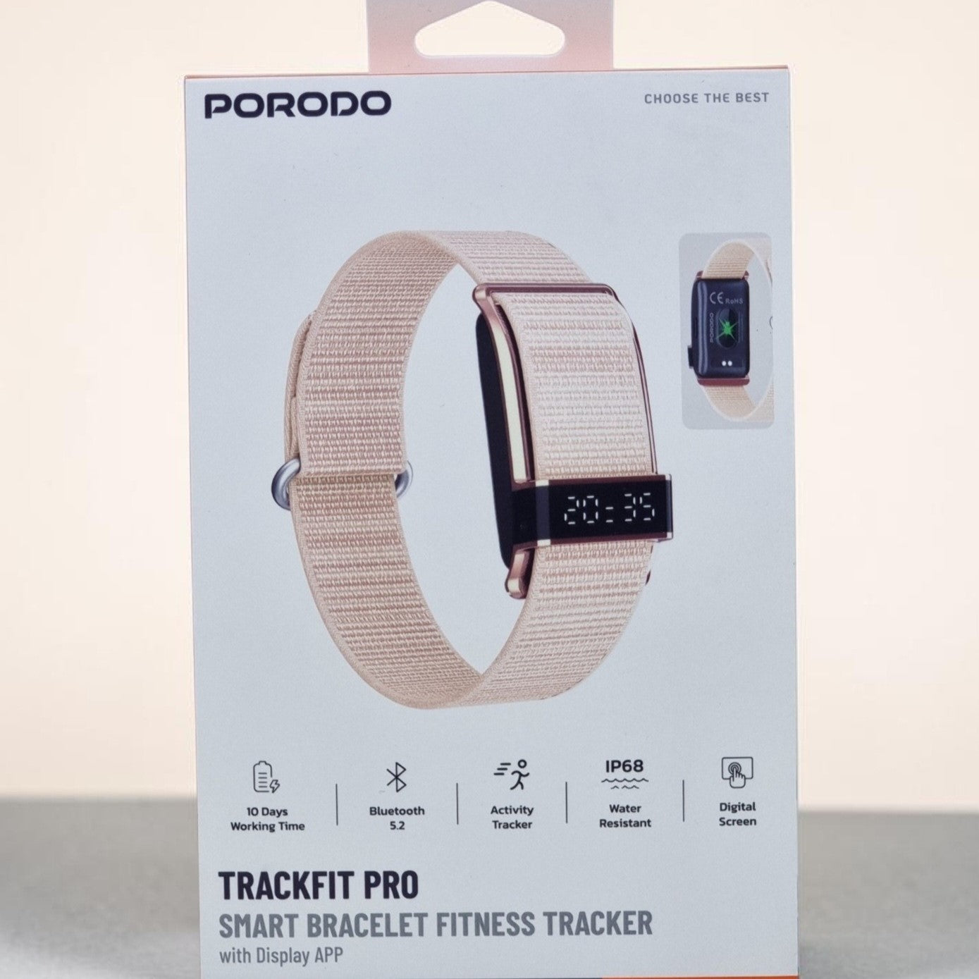 PORODO TrackFit Pro – Bracelet Connecté IP68 avec Autonomie jusqu'à 10 Jours