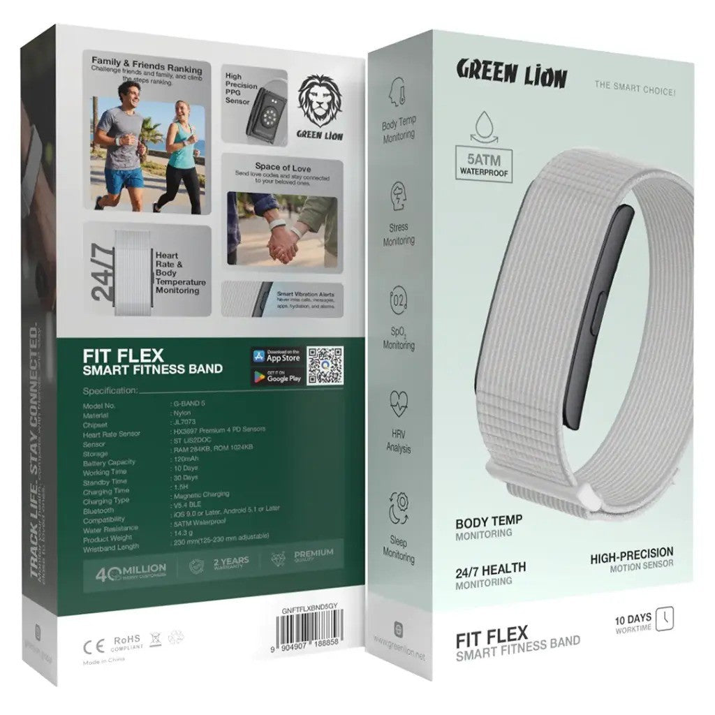 Green Lion Fit Flex – Bracelet Connecté Bluetooth 5.4 Et Autonomie 10 Jours