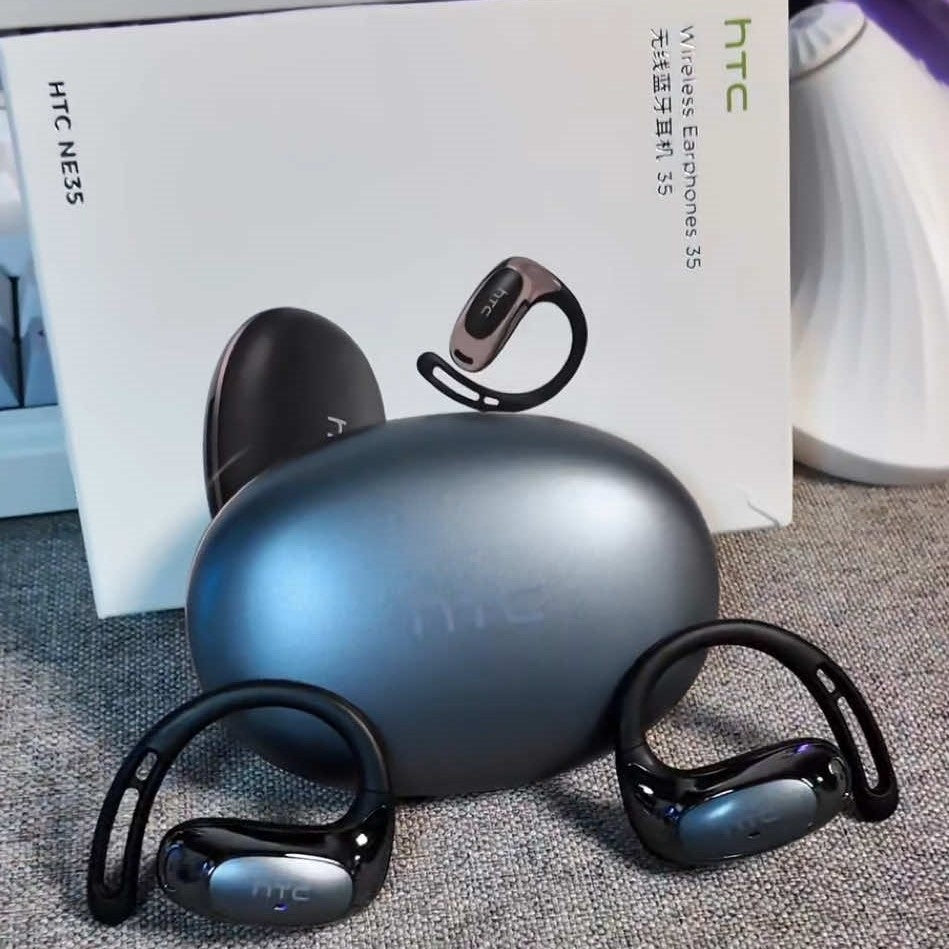 HTC NE35 – Écouteurs Bluetooth 6.0 Open-Ear avec Traduction IA en Temps Réel