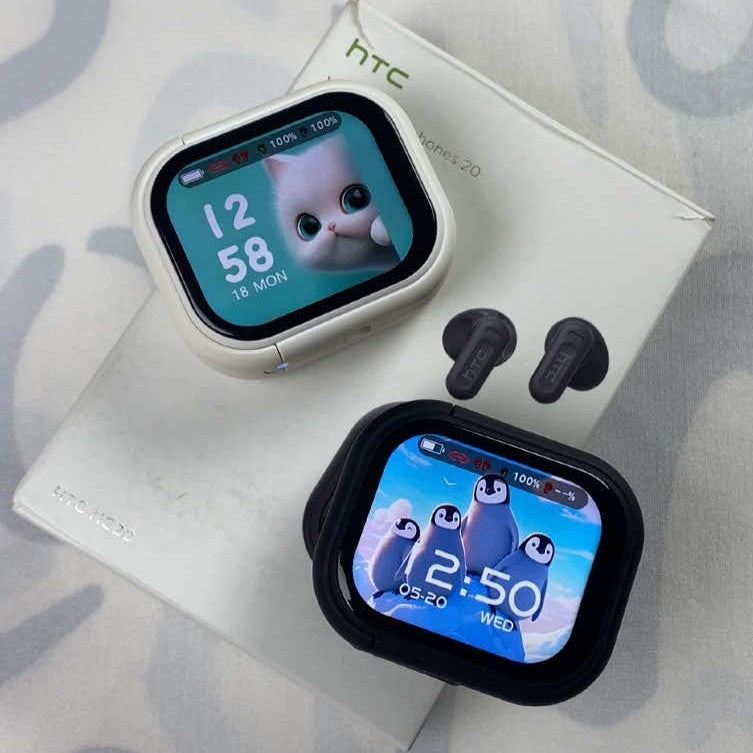 HTC NE20 – Écouteurs Gaming Bluetooth 6.0 avec Écran LCD Tactile & IA Intégrée