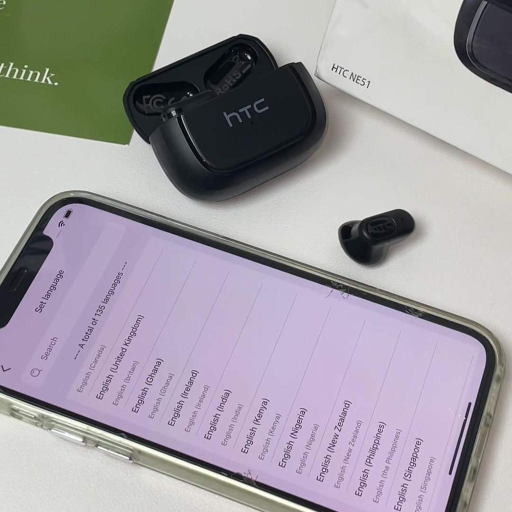 HTC NE51 – Écouteurs Bluetooth 6.0 avec Traduction IA 135+ Langues
