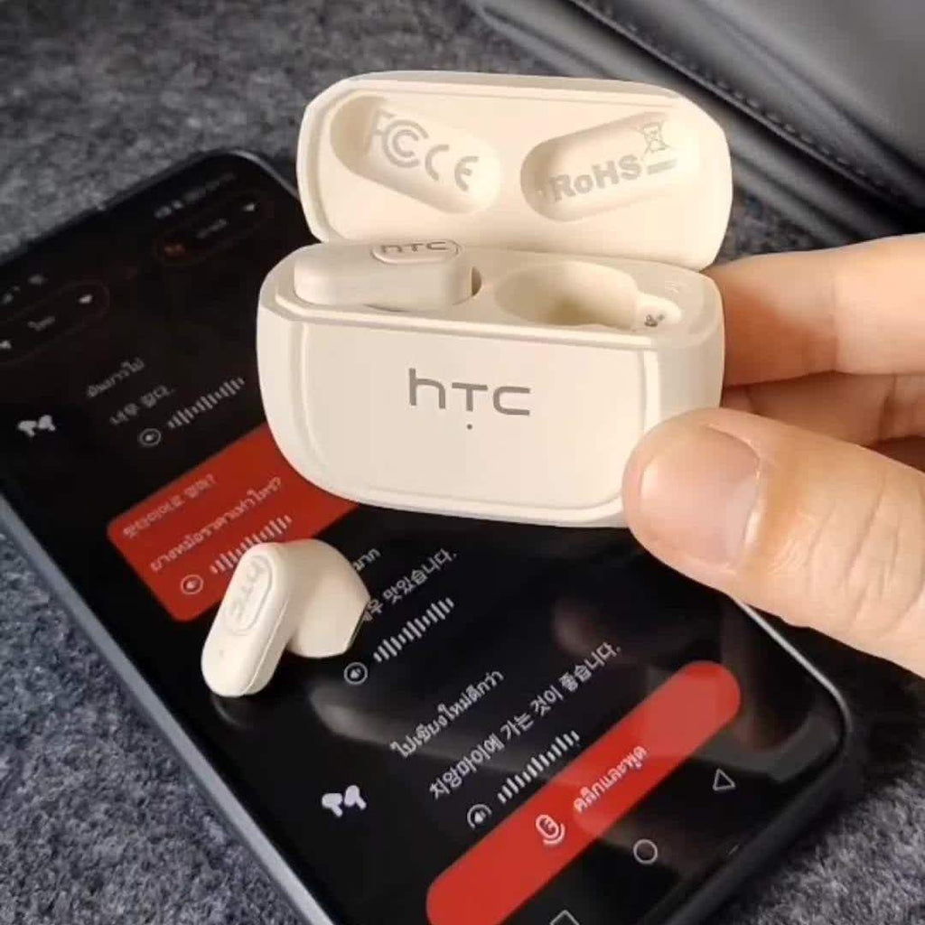HTC NE51 – Écouteurs Bluetooth 6.0 avec Traduction IA 135+ Langues