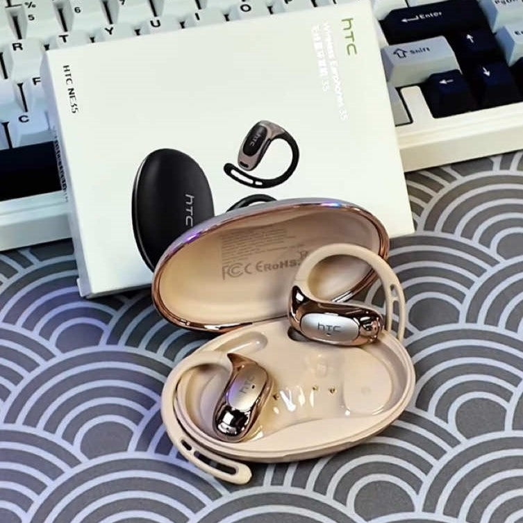 HTC NE35 – Écouteurs Bluetooth 6.0 Open-Ear avec Traduction IA en Temps Réel