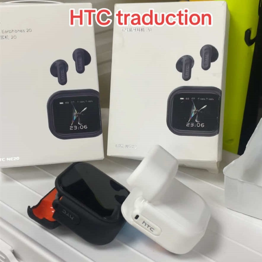 HTC NE20 – Écouteurs Gaming Bluetooth 6.0 avec Écran LCD Tactile & IA Intégrée