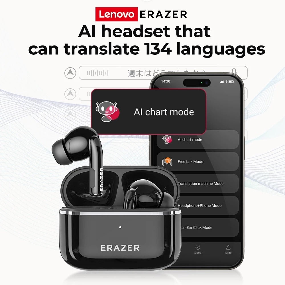 Lenovo ERAZER XT89 PRO – Écouteurs Bluetooth 5.4 avec Traduction  IA & Mode Gaming