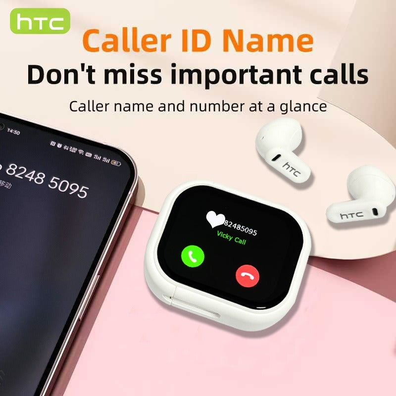 HTC NE20 – Écouteurs Gaming Bluetooth 6.0 avec Écran LCD Tactile & IA Intégrée